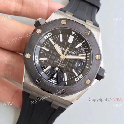 Copy Audemars Piguet Royal Oak Offshore Diver SS Black Bezel watch - Aftermarket